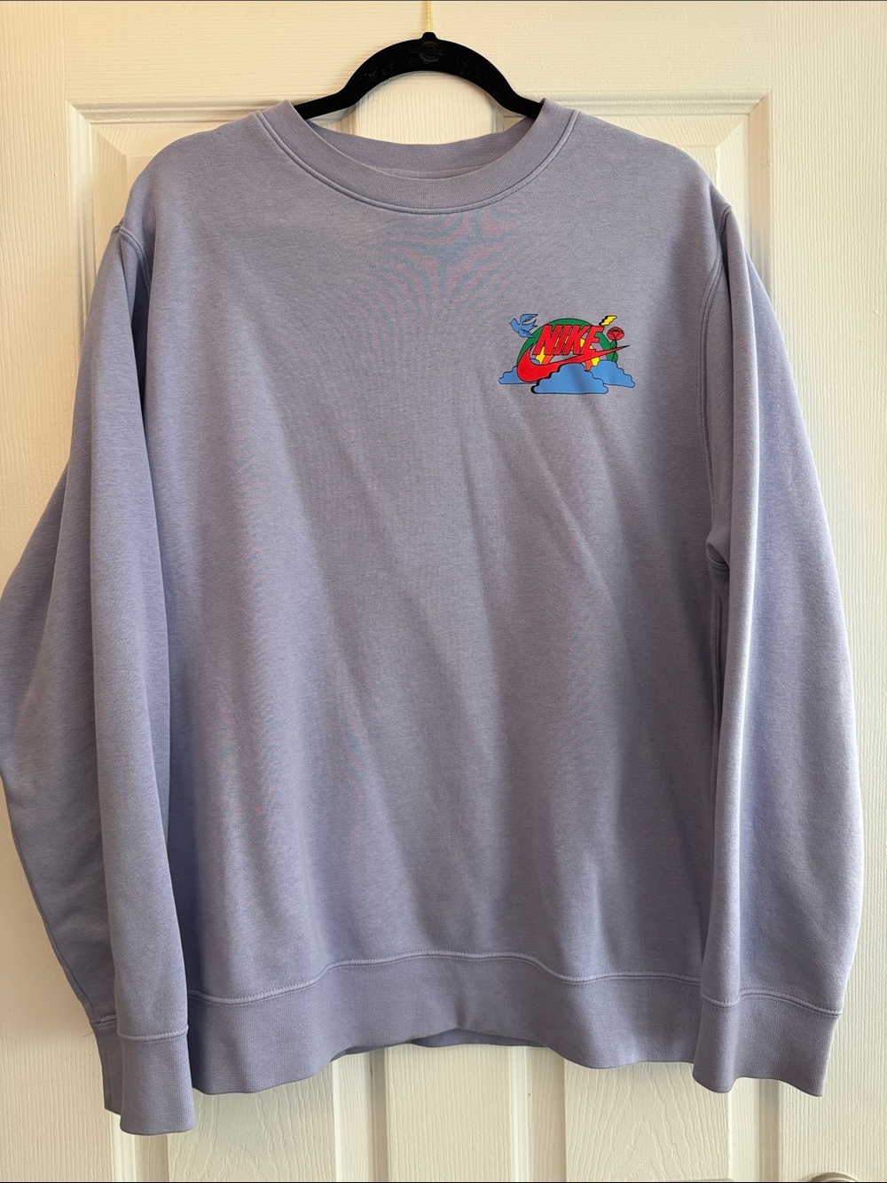 Nike Women's Lavender Crewneck with Colorful Chest Graphic